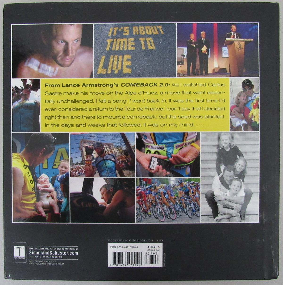 Lance Armstrong Signed/Autographed Book "Comeback 2.0" JSA 213325