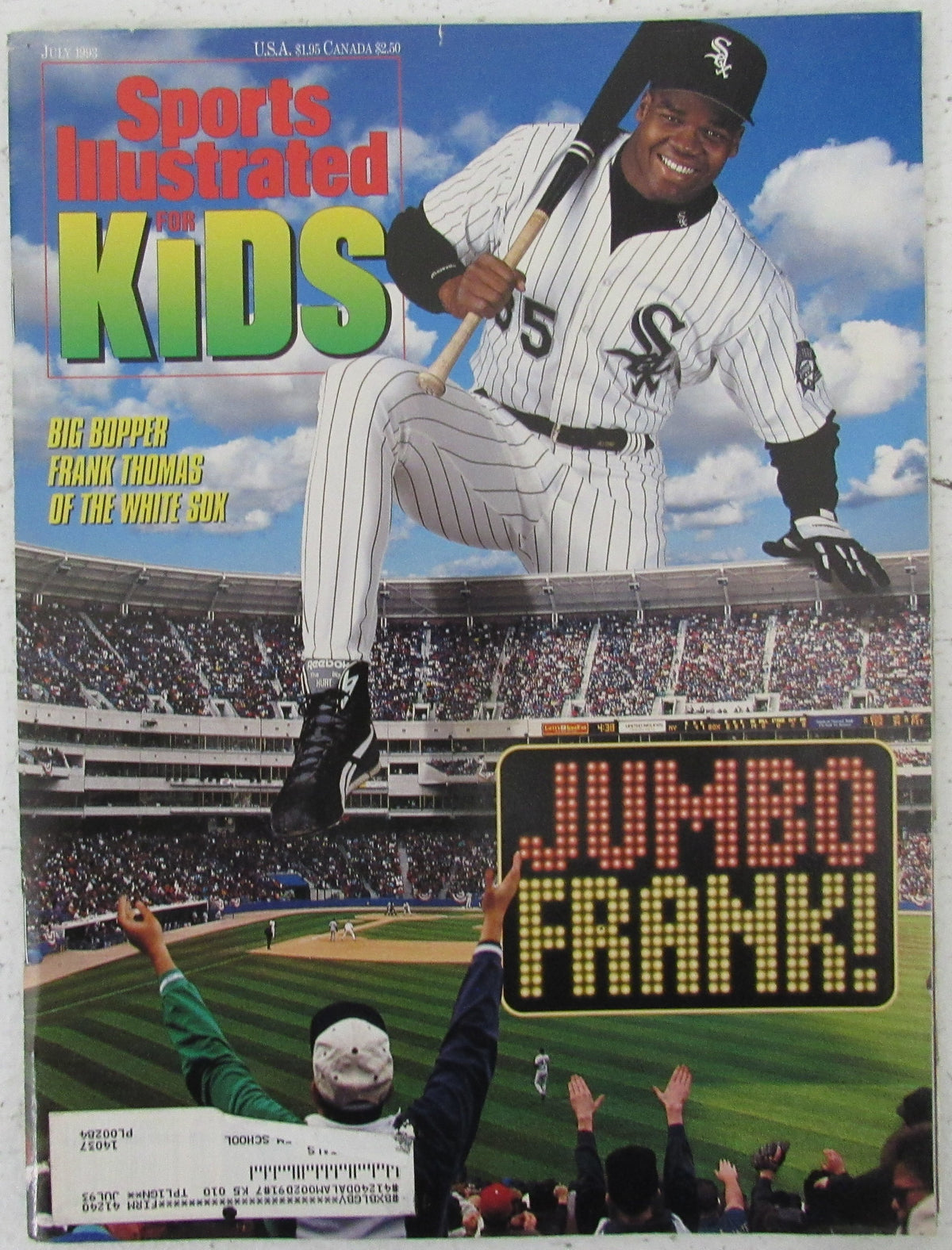 Lot of (45) July 1993 Sports Illustrated Kids Magazines w/ Cards Frank Thomas