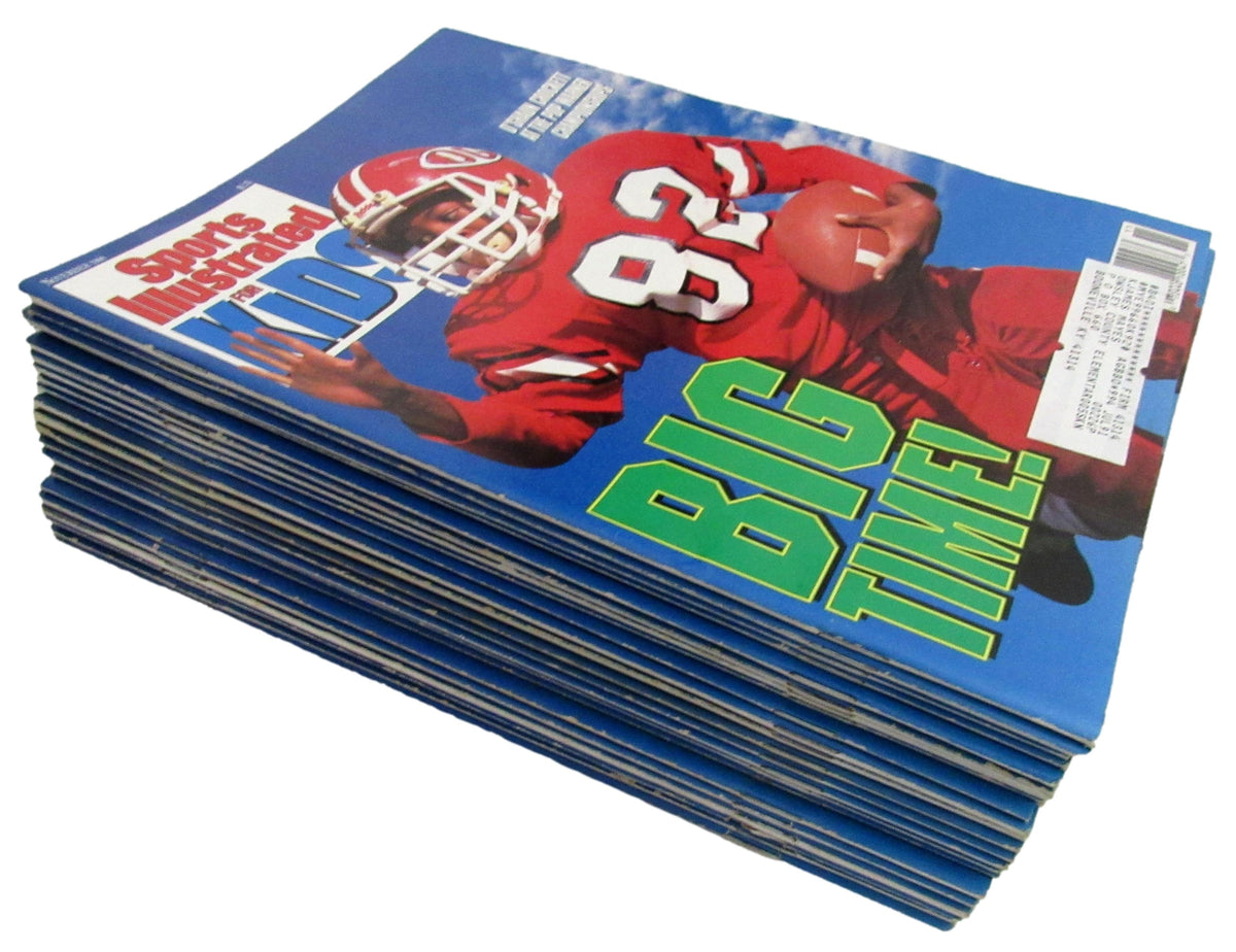Lot of (24) Nov 1990 Sports Illustrated Kids Magazines w/ Cards Barry Sanders