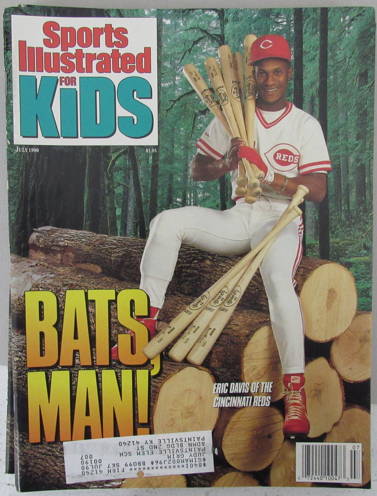 Lot of (6) July 1990 Sports Illustrated Kids Magazines w/ Cards Eric Davis