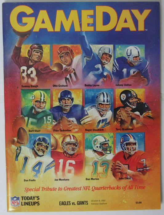 1989 Philadelphia Eagles vs. New York Giants NFL Game Program 145657