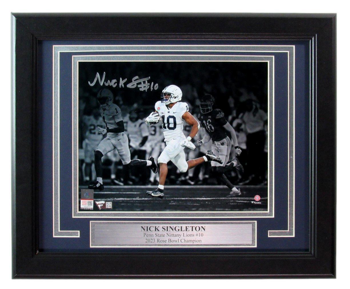 Nick Singleton Autographed 8x10 Photo Penn State Framed Fanatics 177483