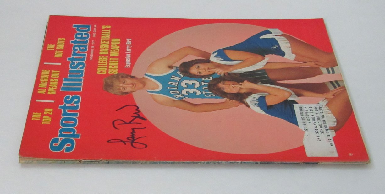 Larry Bird Rookie Cover Signed 1977 Sports Illustrated JSA Witness BA189295