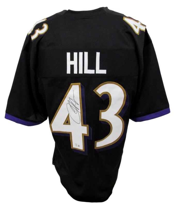 Justice Hill Signed Black Custom Football Jersey Ravens Beckett 186202