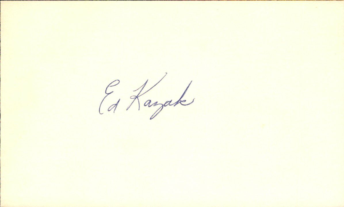 Ed Kazak Cardinals/Reds d.1999 Signed/Autographed 3x5 Index Card 162513