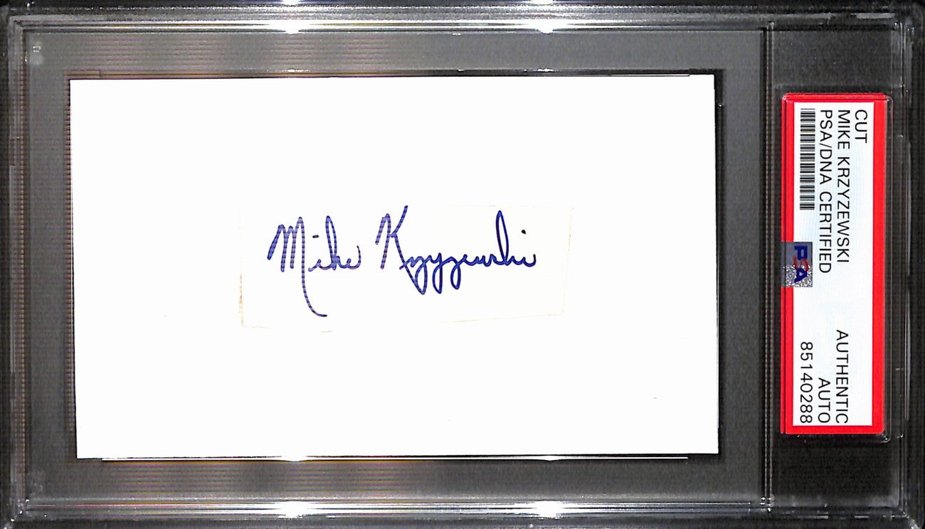 Mike Krzyzewski Autographed Cut 3x5 Index Card Duke University PSA/DNA 187351