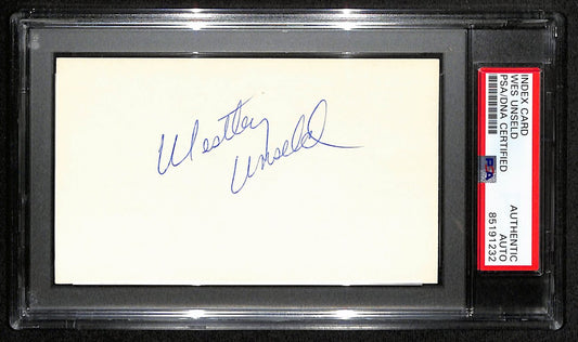 Westley Unseld HOF Signed/Auto 3x5 Index Card Washington Bullets PSA/DNA 188582