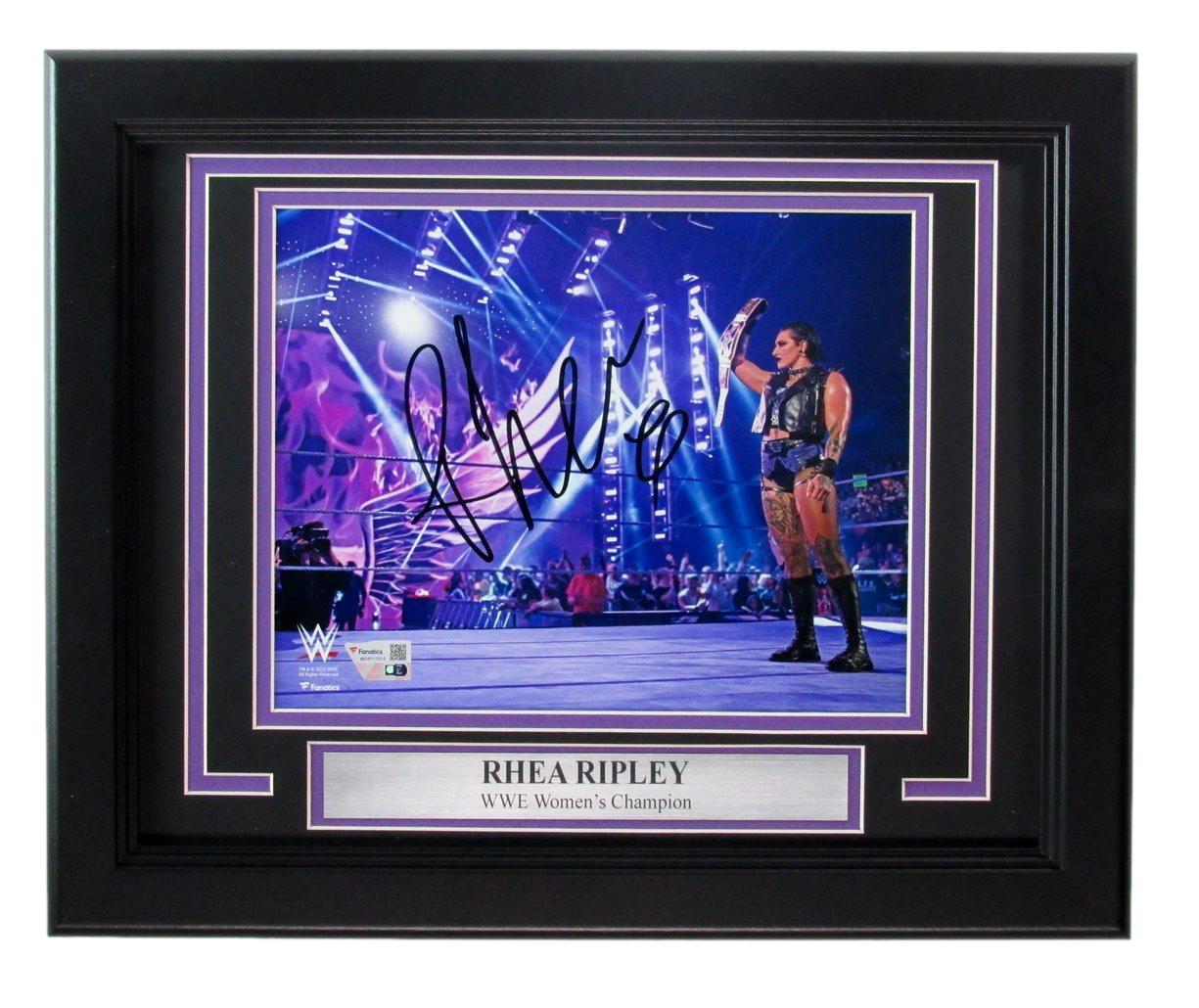 Rhea Ripley Signed/Autographed 8x10 Photo WWE Superstar Framed Fanatics 189629