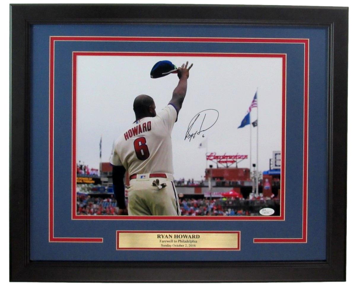 Ryan Howard Philadelphia Phillies Autographed 11x14 Photo Framed JSA 189604