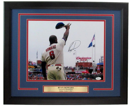Ryan Howard Philadelphia Phillies Autographed 11x14 Photo Framed JSA 189604