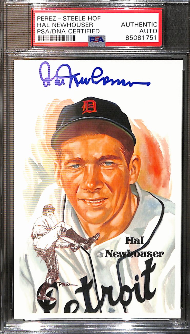 Hal Newhouser Signed 1994 Perez-Steele HOF Postcard Tigers PSA/DNA 183735