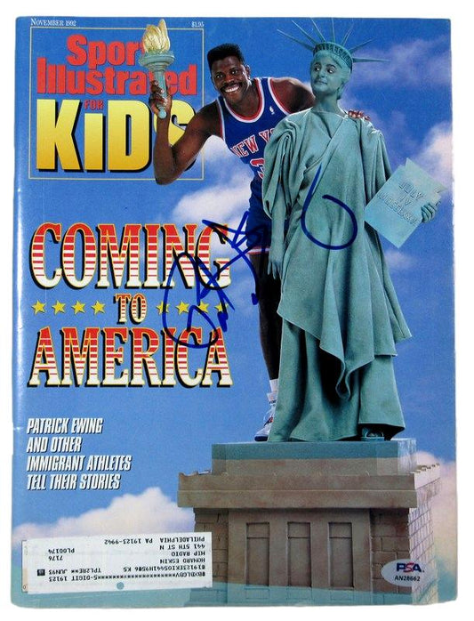 Patrick Ewing HOF Signed 1992 Sports Illustrated Kids Knicks PSA/DNA 185026