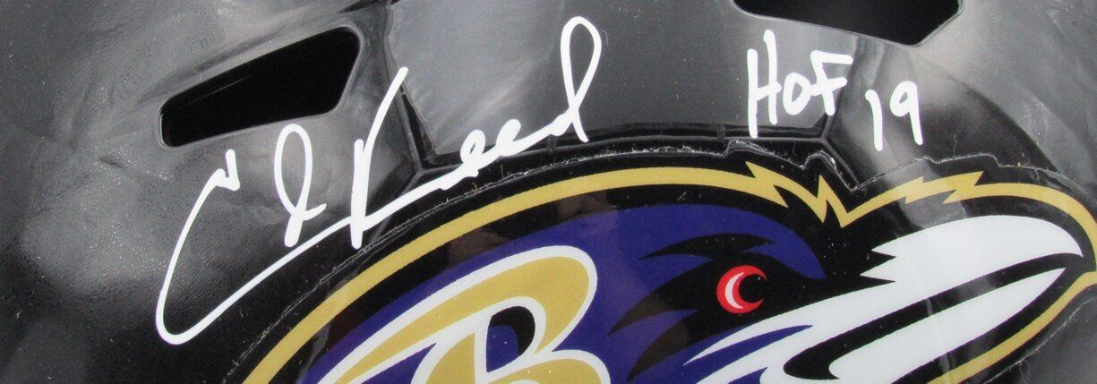 Ed Reed HOF Autographed Full Size Speed Replica Football Helmet Ravens Beckett