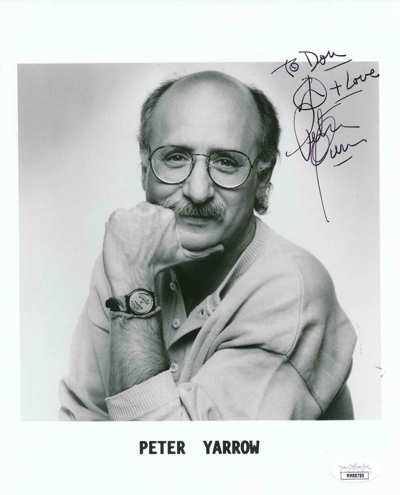 Peter Yarrow Performer Peter, Paul & Mary Signed/Auto 8x10 B/W Photo JSA 159922