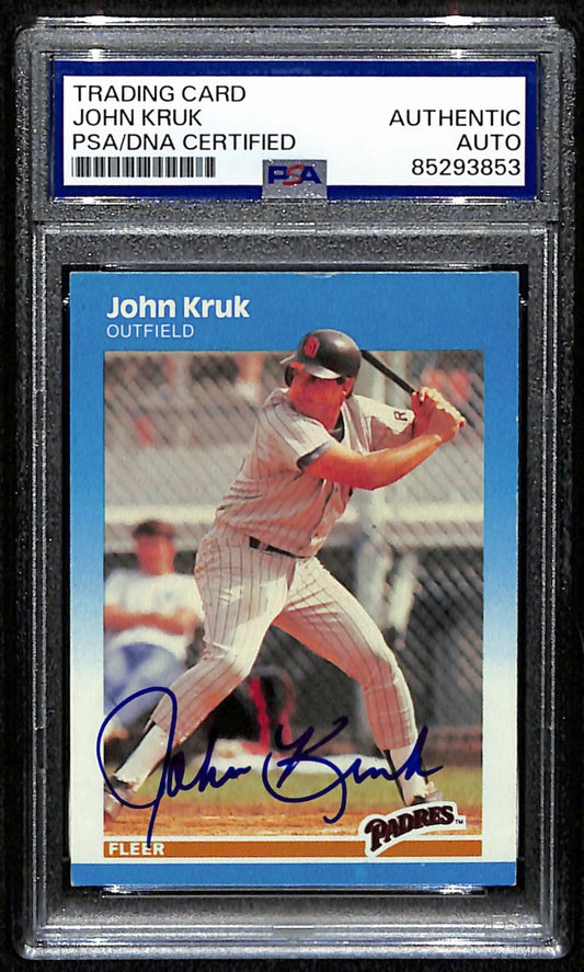 John Kruk Signed/Auto 1987 Fleer Card #420 San Diego Padres PSA/DNA 190663