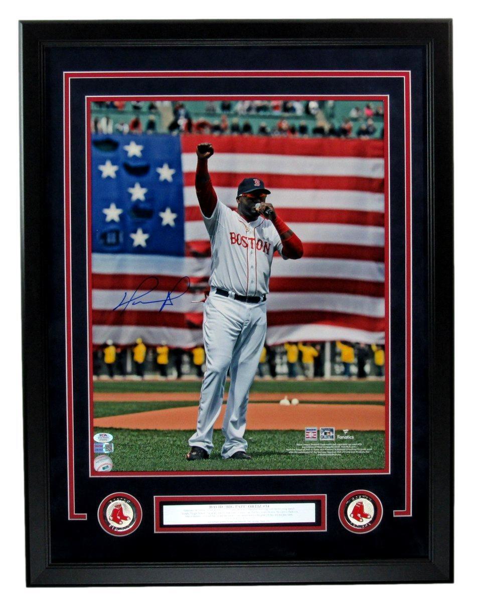 David Ortiz HOF Autographed 16x20 Photo Boston Red Sox Framed PSA/DNA 177260