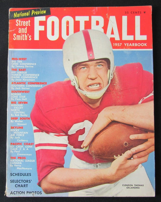 Street & Smith's 1957 Football Yearbook Magazine Clendon Thomas Oklahoma 190400