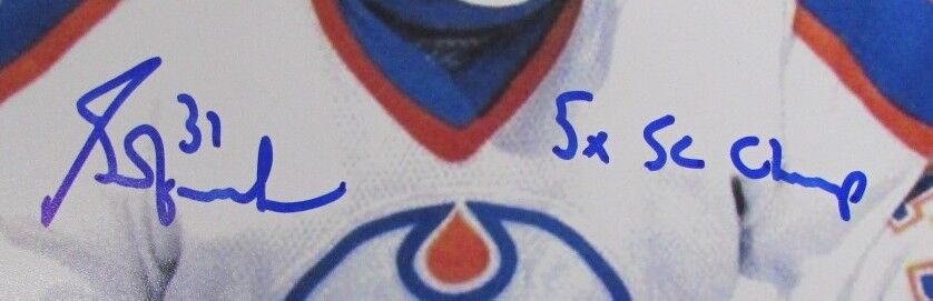 Grant Fuhr Edmonton Oilers Signed 11x14 JSA 133929