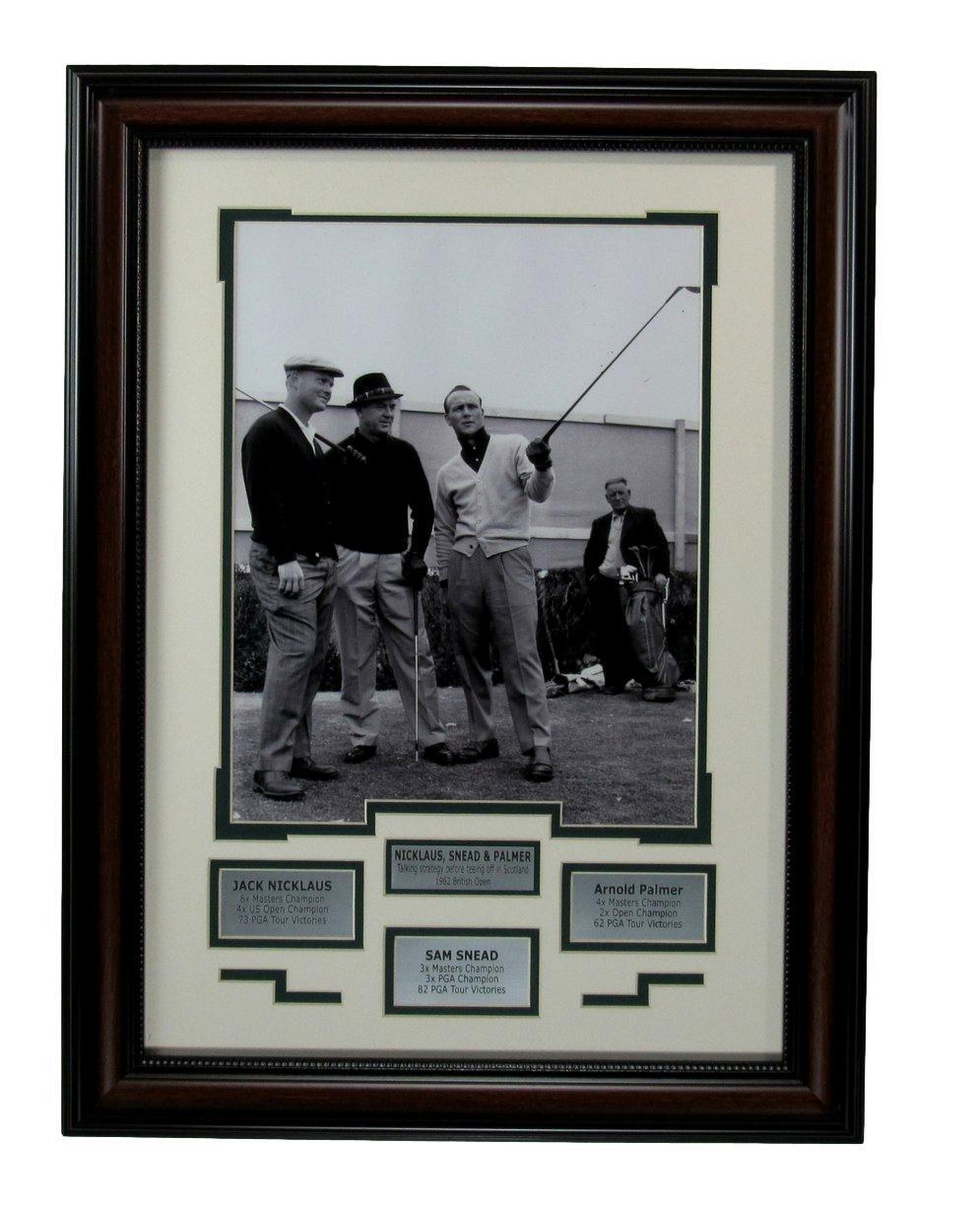 Jack Nicklaus/Sam Snead/Arnold Palmer UNSIGNED 11x14 B/W Photo  Framed 176237