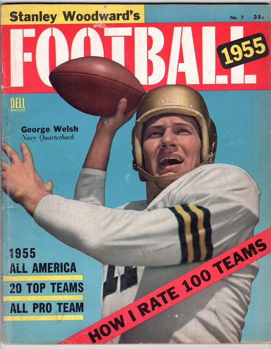 1955 Stanley Woodward's Football Magazine Navy QB George Welsh 130648