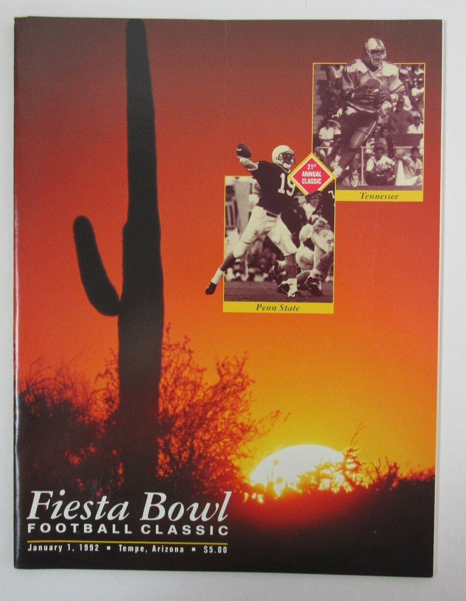 1992 Fiesta Bowl Penn State vs. Tennessee College Football Game Program