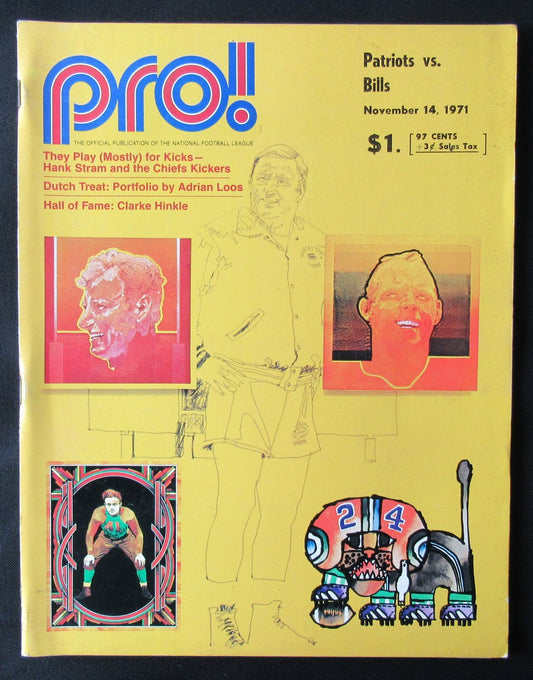 1971 New England Patriots vs. Buffalo Bills Football Game Program 176260