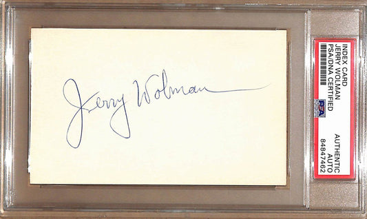 Jerry Wolman Autographed 3x5 Index Card Owner Philadelphia Eagles PSA/DNA 179086