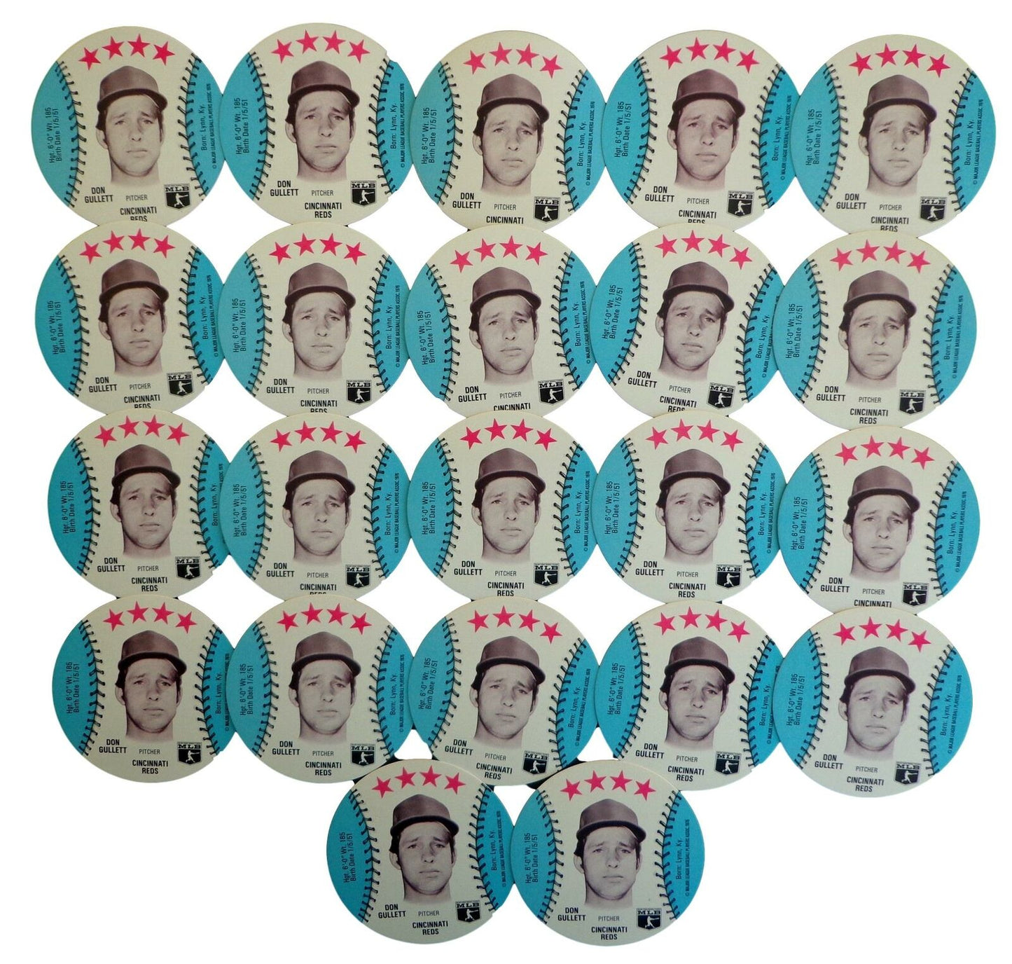 Lot of 22 - 1976 MSA Isaly's Discs Don Gullett Reds Gem Mint 153989