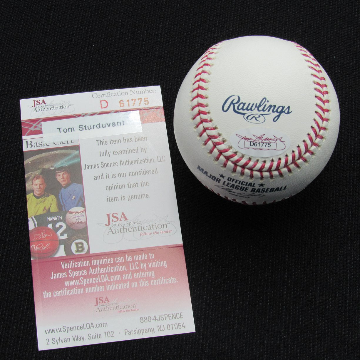 Tom Sturdivant Signed/Auto Yankees 100th OML Baseball JSA  186906