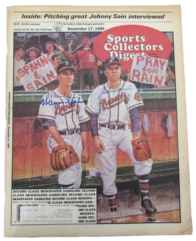 Warren Spahn HOF/Johnny Sain Signed 11/17/1989 Sports Collectors Digest 185012