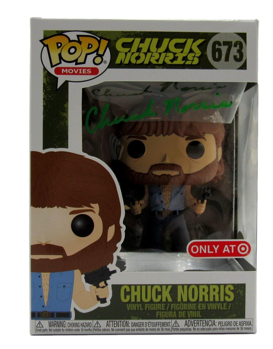 Chuck Norris Autographed Funko POP! Movies #673 Figurine JSA 168193