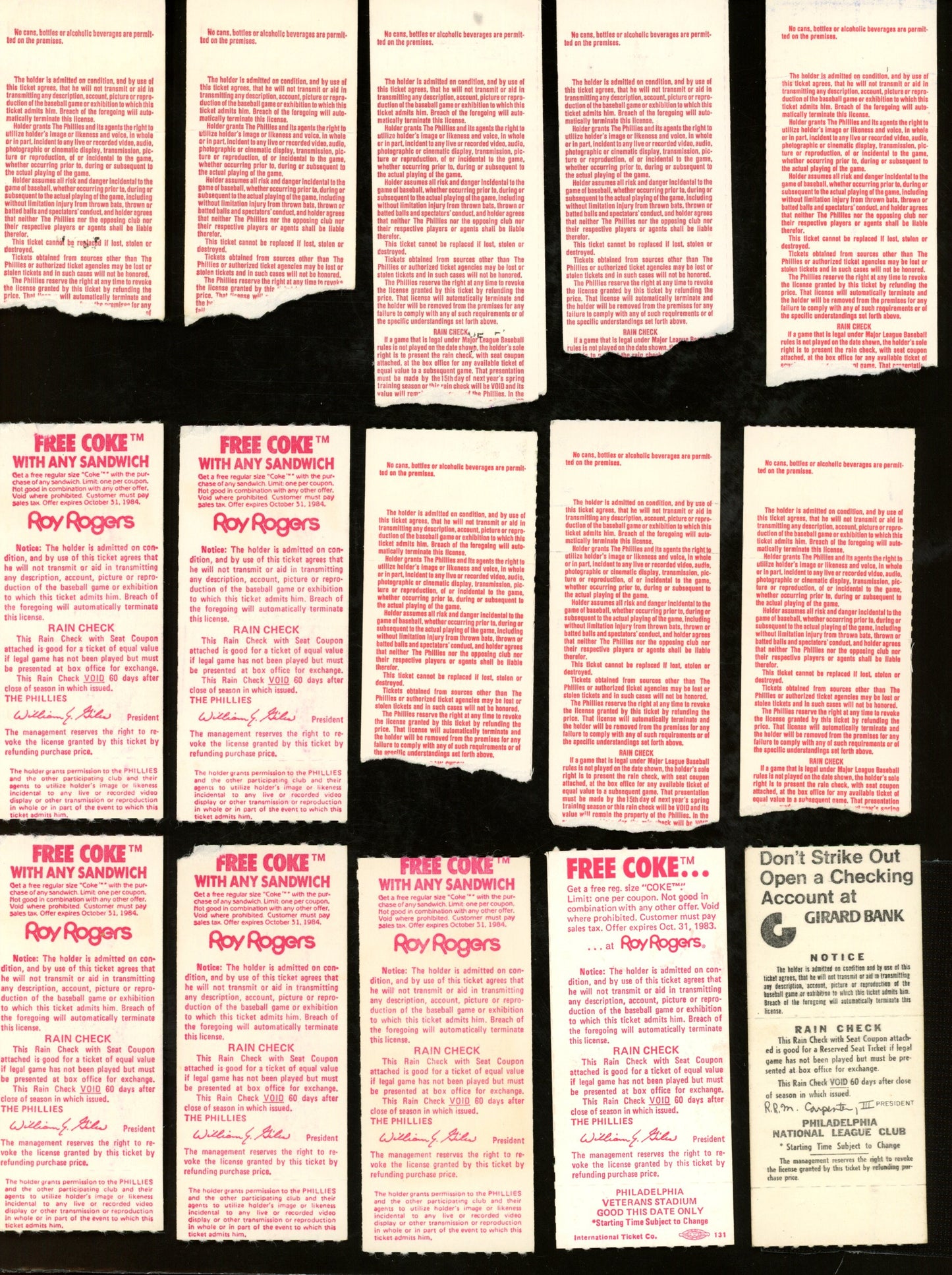 Lot of (15) Philadelphia Phillies Ticket Stubs Mike Schmidt 178016