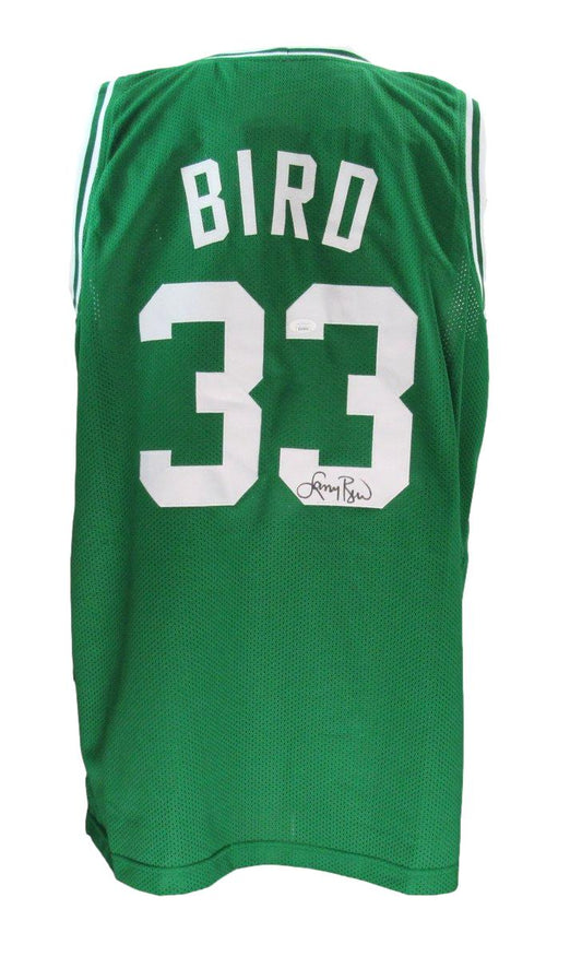 Larry Bird HOF Autographed Green Custom Basketball Jersey Celtics JSA 182878