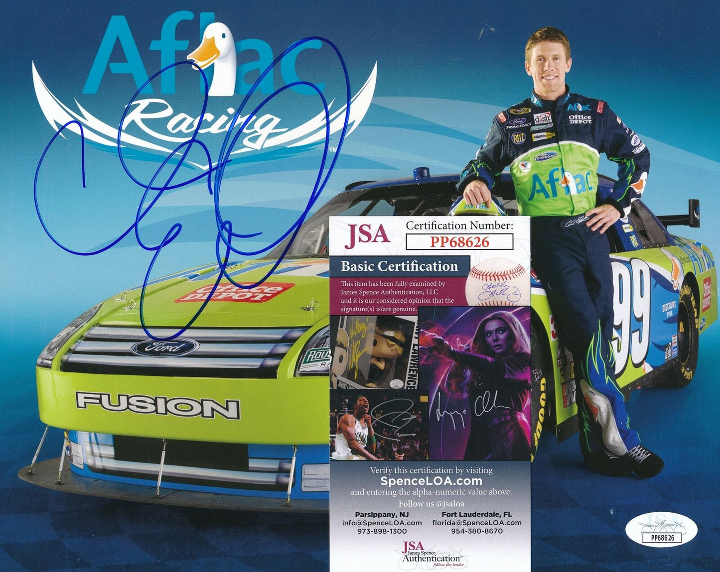 Carl Edwards NASCAR Champ Signed/Auto 8x10 Photo Advertisement JSA 163392