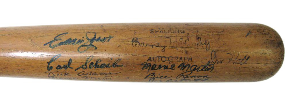 Philadelphia Athletics 1940s Multi-Signed 34" Vintage Wood Baseball Bat 170714