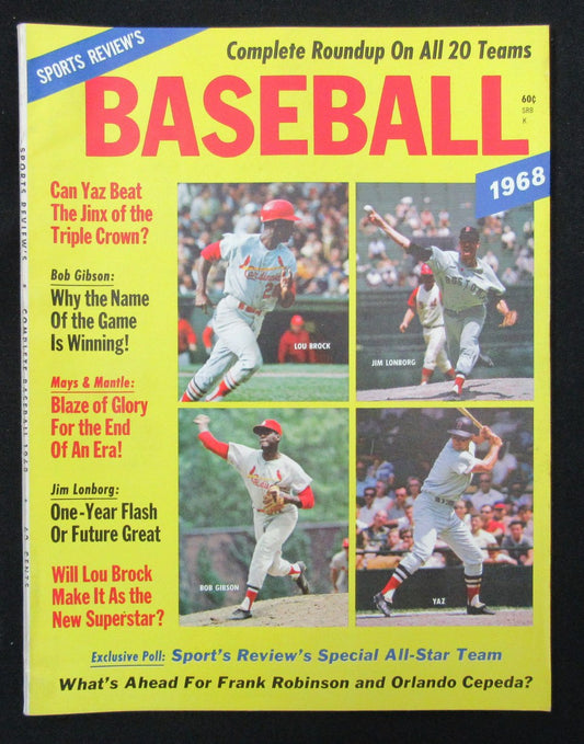 1968 Sport Review's Baseball  Annual Brock/Gibson/Yaz Cover 185568