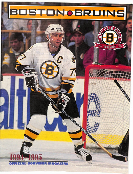 February 9th 1995 Boston Bruins vs Quebec Nordiques Game Program 181790