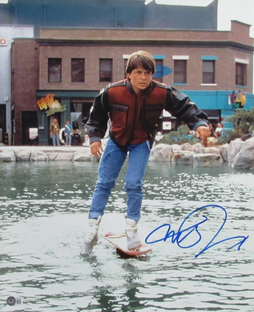 Michael J Fox Autographed 16x20 Photo "Back To The Future" Beckett