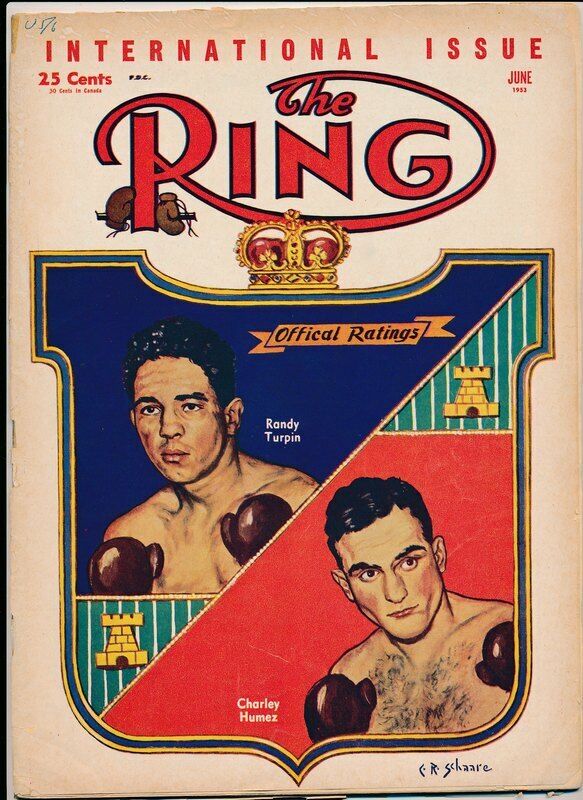 The RING June 1953 Boxing Magazine - Randy Turpin & Charley Humez Cover 142012