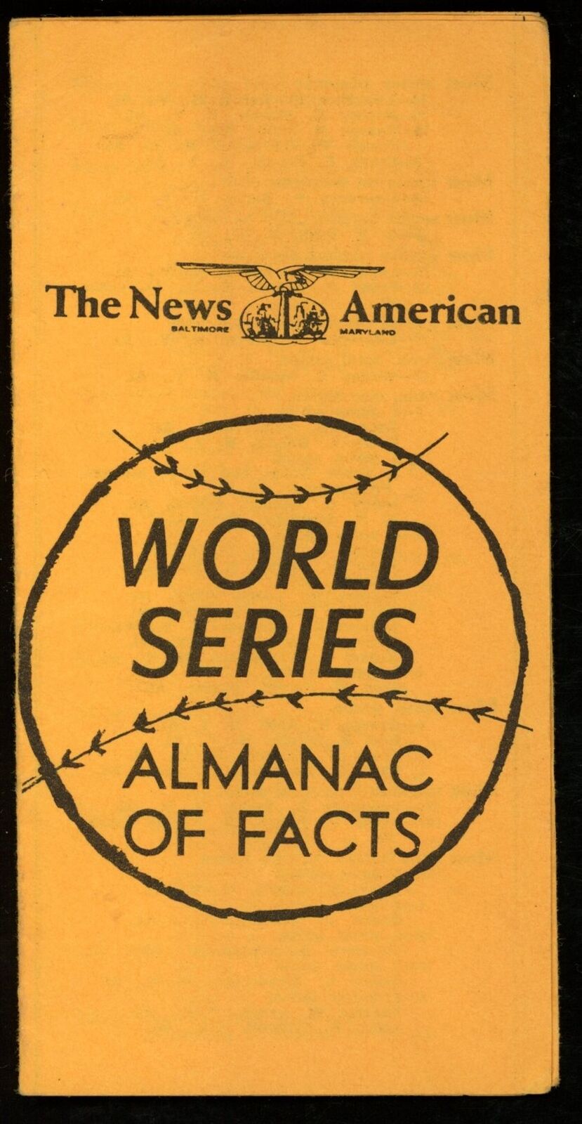 Baltimore News American 1966 World Series 2.75x5.5 Pocket Almanac of Facts