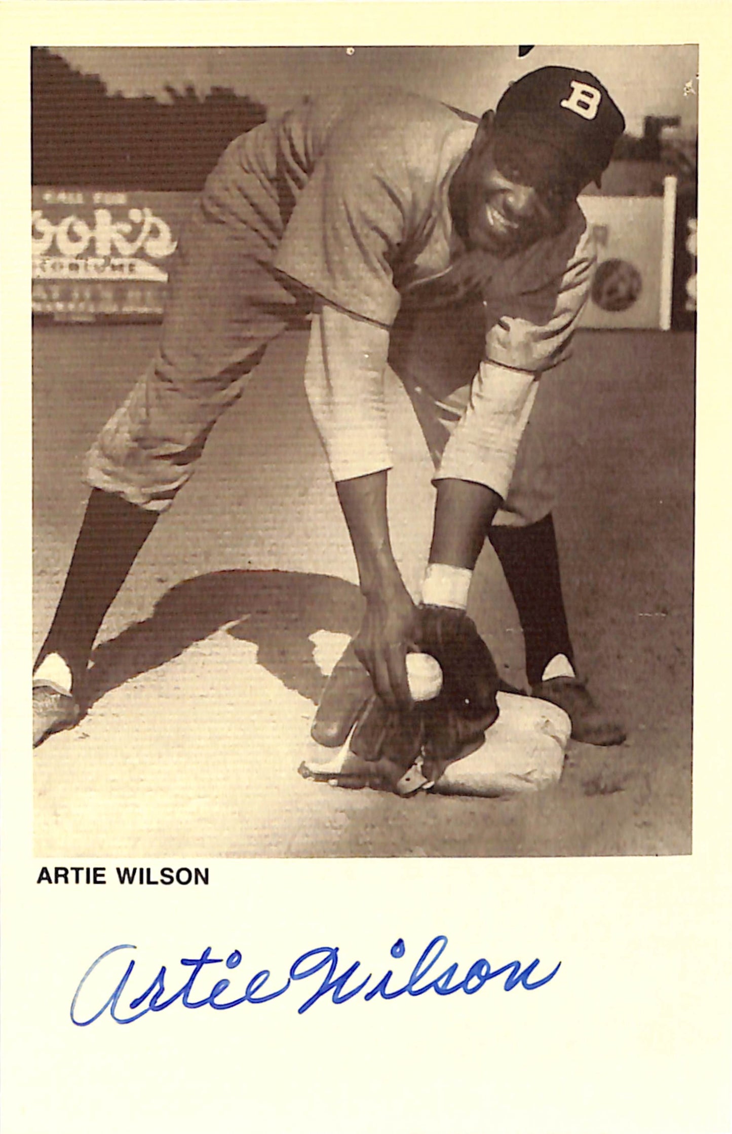 Artie Wilson Signed Negro League - Black Barons 1991 R.D Retort Post Card 181292
