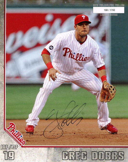 Gregg Dobbs Autographed 2010 8x10 Phillies Phan Photo