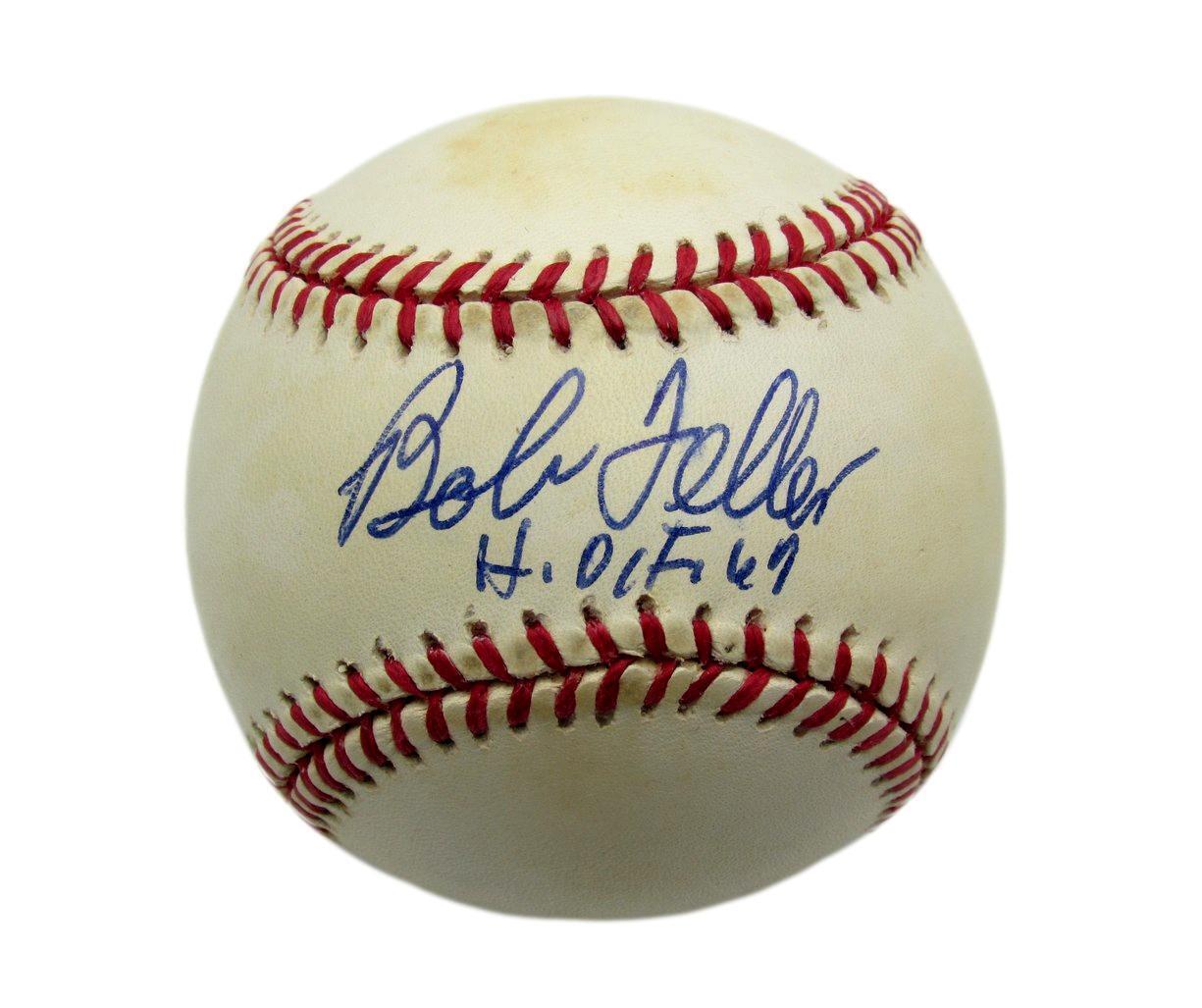 Bob Feller HOF Autographed/Inscribed OAL Baseball Indians PSA/DNA 177778