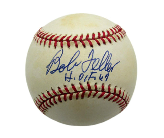 Bob Feller HOF Autographed/Inscribed OAL Baseball Indians PSA/DNA 177778