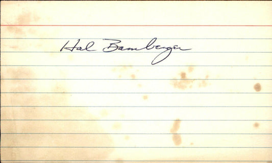 Hal Bamberger New York Giants d.2010 Signed/Autographed 3x5 Index Card 162610