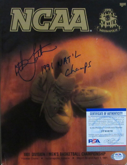 Christian Laettner Signed DUKE 1991 NCAA Final Four Champ Program PSA/DNA 167213