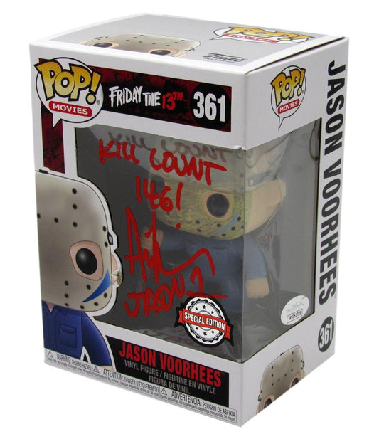 Ari Lehman Signed/Insc Funko Pop! #01 "Friday the 13th" Signed in Red JSA 190711