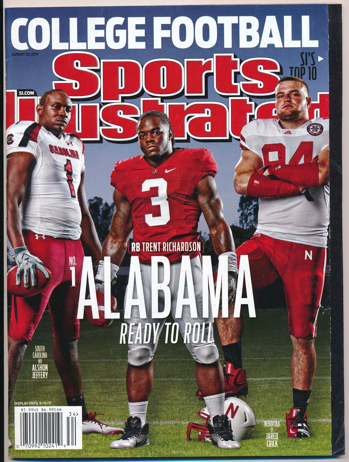 August 22, 2011 Alshon Jeffery Sports Illustrated NO LABEL Newsstand Alabama