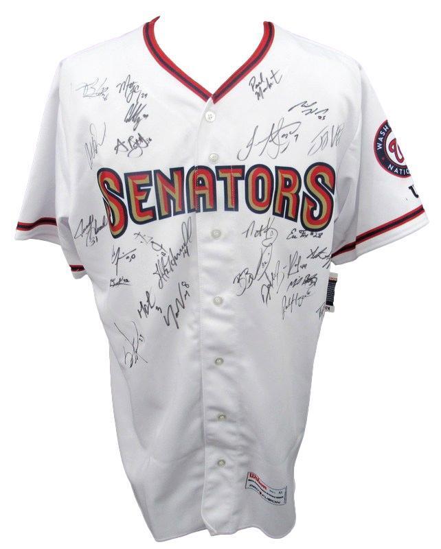 Harrisburg Senators 2022 Team Autographed by 26 Wilson Baseball Jersey 180855