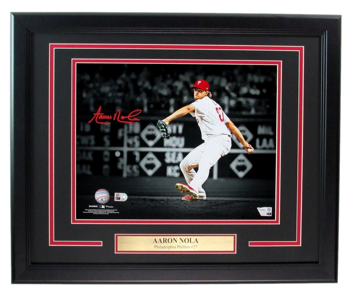 Aaron Nola Signed/Auto 11x14 Photo Philadelphia Phillies Framed Fanatics 189790